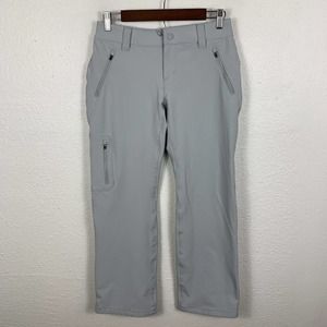L.L. Bean Northport Size 4 Petite Gray Cargo Hiking Gym Ankle Zipper Pants